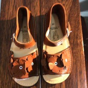 Bear Feet Girls Brown Leather Sandals Size 13